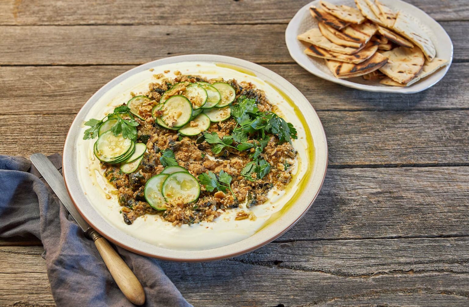 Smashed Zucchini, Yoghurt & Walnut Dip Jalna Yoghurt