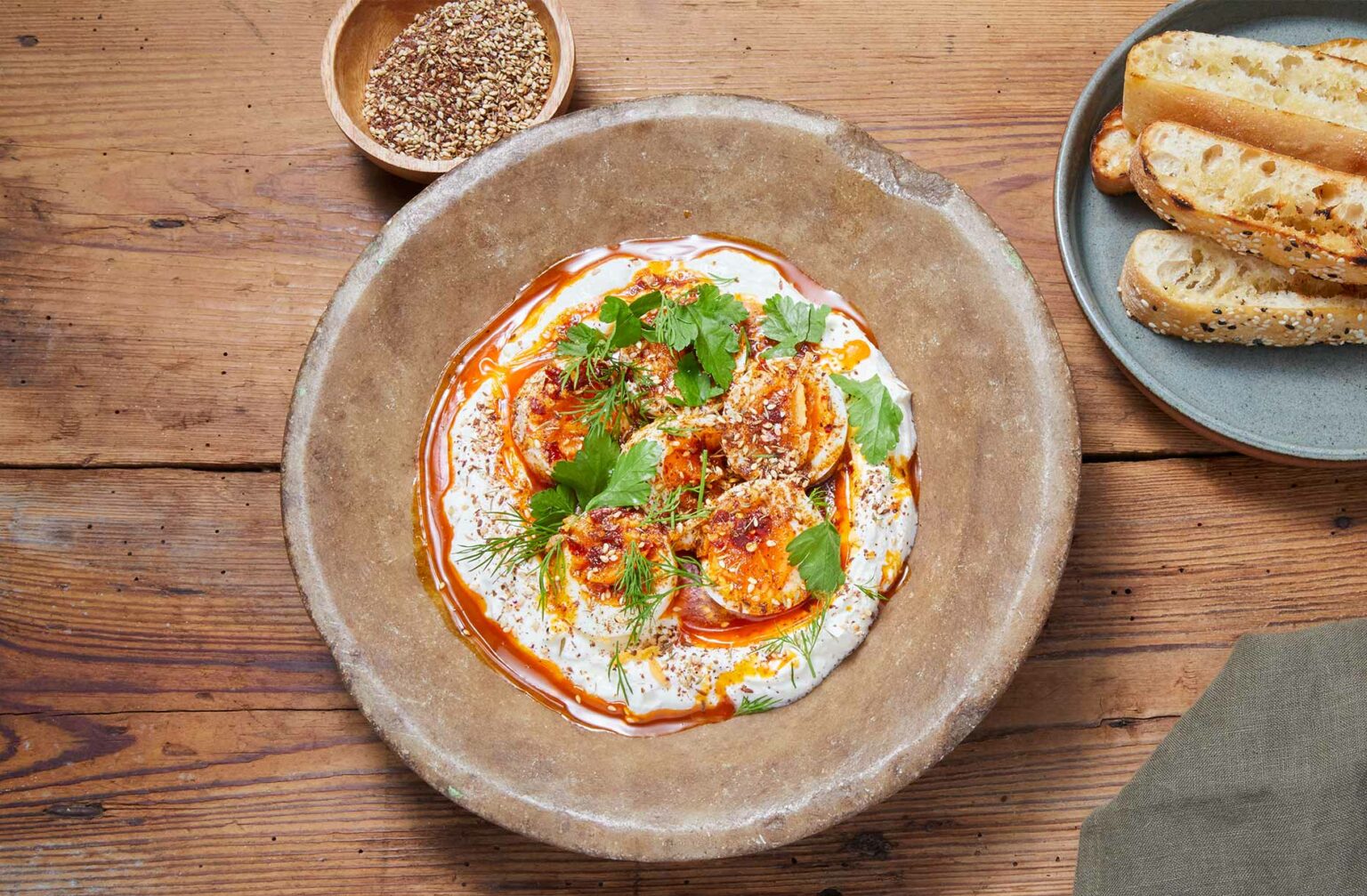 Za'atar Eggs with Yoghurt & Chilli Butter Jalna Yoghurt